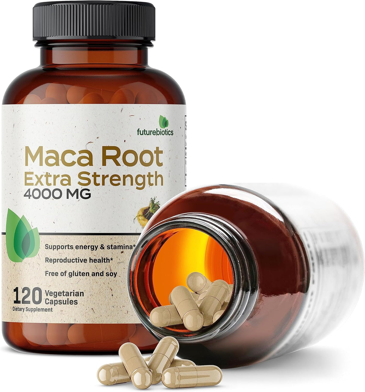 Raíz de Maca Extra Fuerte 4000 mg, 120 Cápsulas Vegetarianas