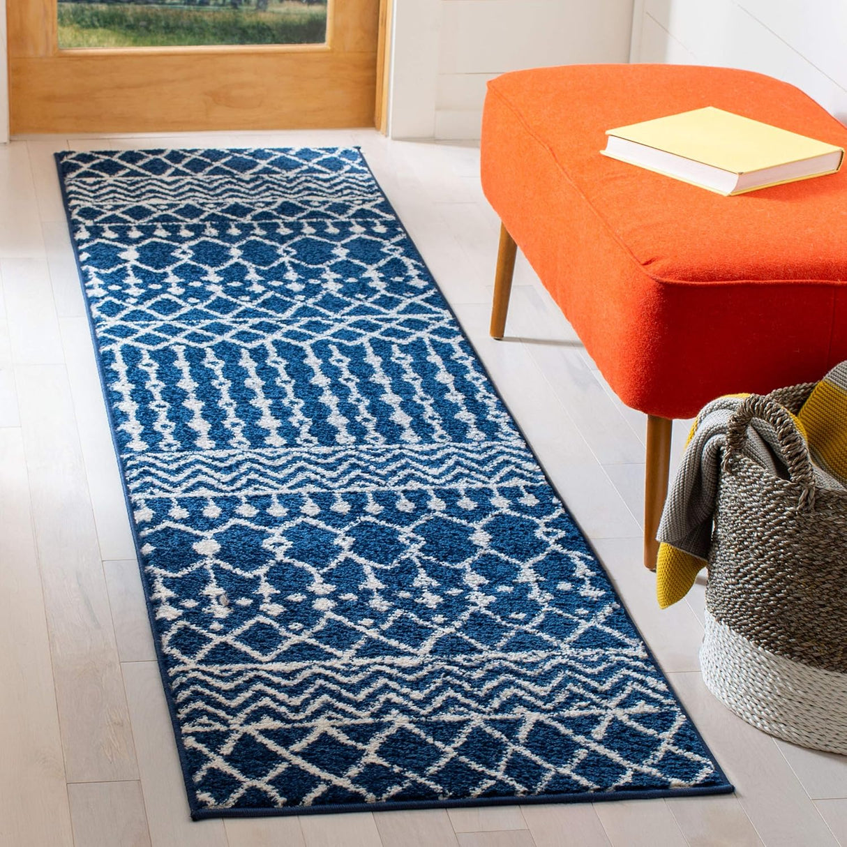 Alfombra Runner Tulum - Diseño Boho Marroquí, Ideal para Tráfico