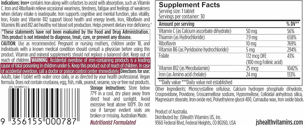 Suplementos Vitaminas Iron+ Suplemento para apoyo energético