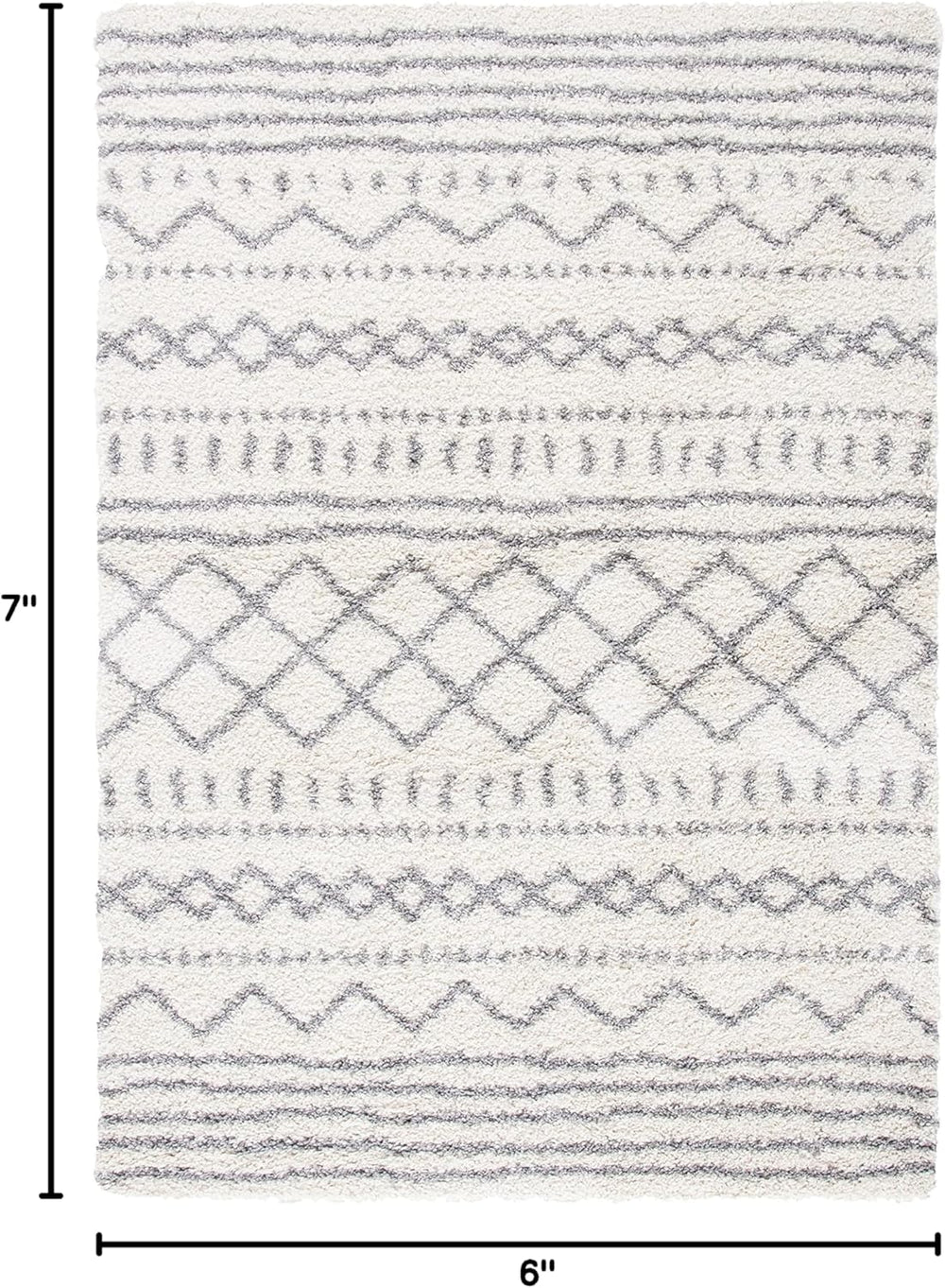 Alfombra de área Shag, diseño marroquí, fácil cuidado, ASG741F