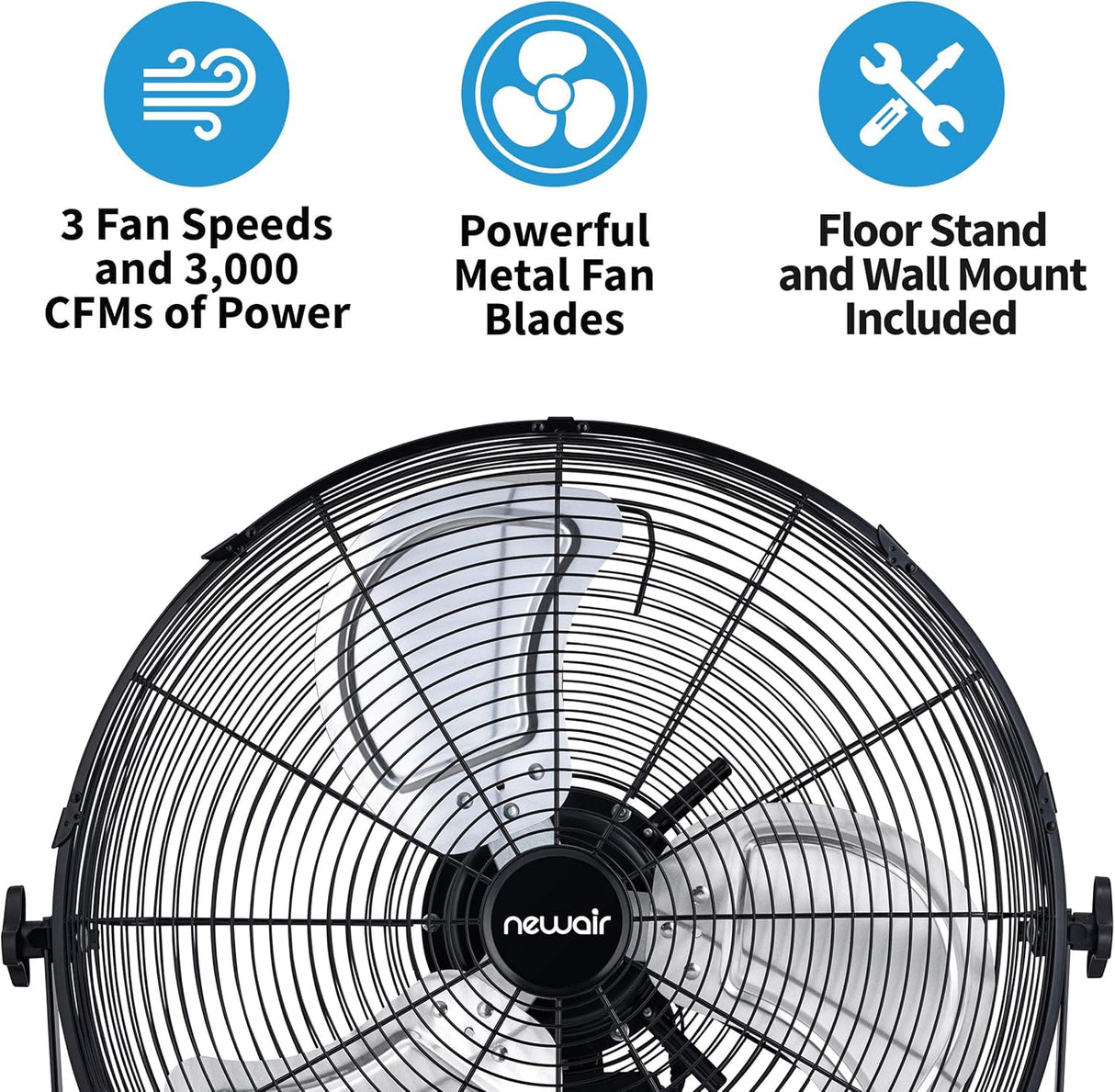 Ventilador de exterior NewAir 18 2 en 1, 3 velocidades, 4012 CFM