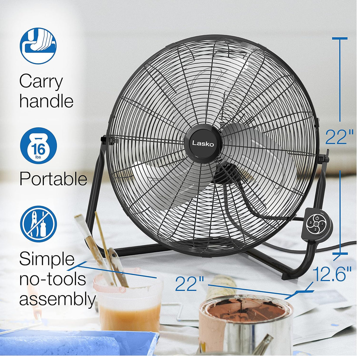 Ventilador Lasko Alta Velocidad, 3 Velocidades, H20660