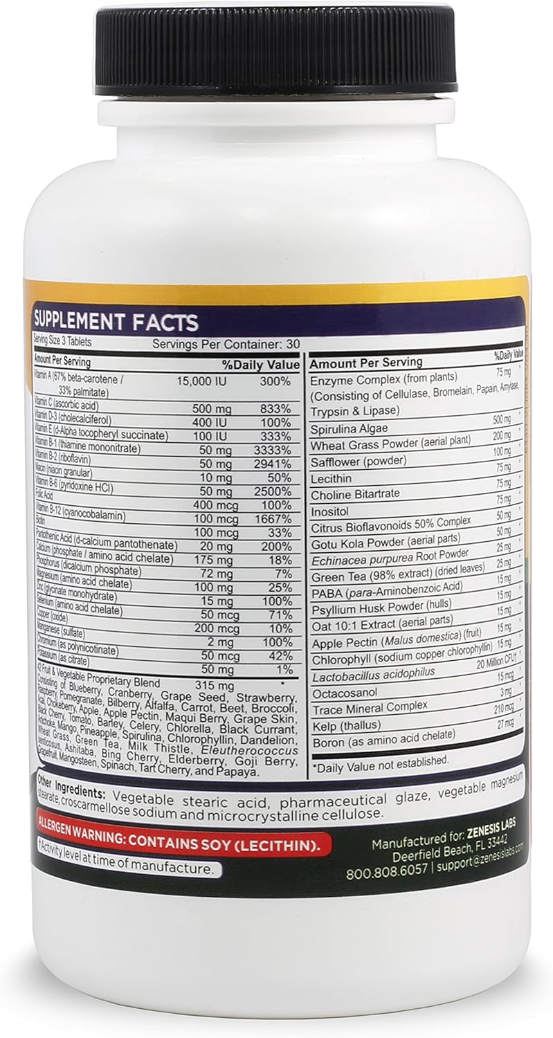Vitaminas Zenesis Labs - Multivitamínico Natural 90ct