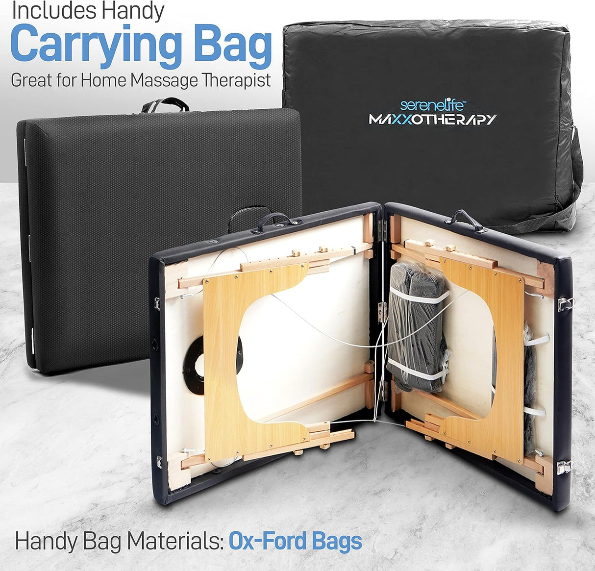 Mesa de masaje color marrón SereneLife SLMASGE1