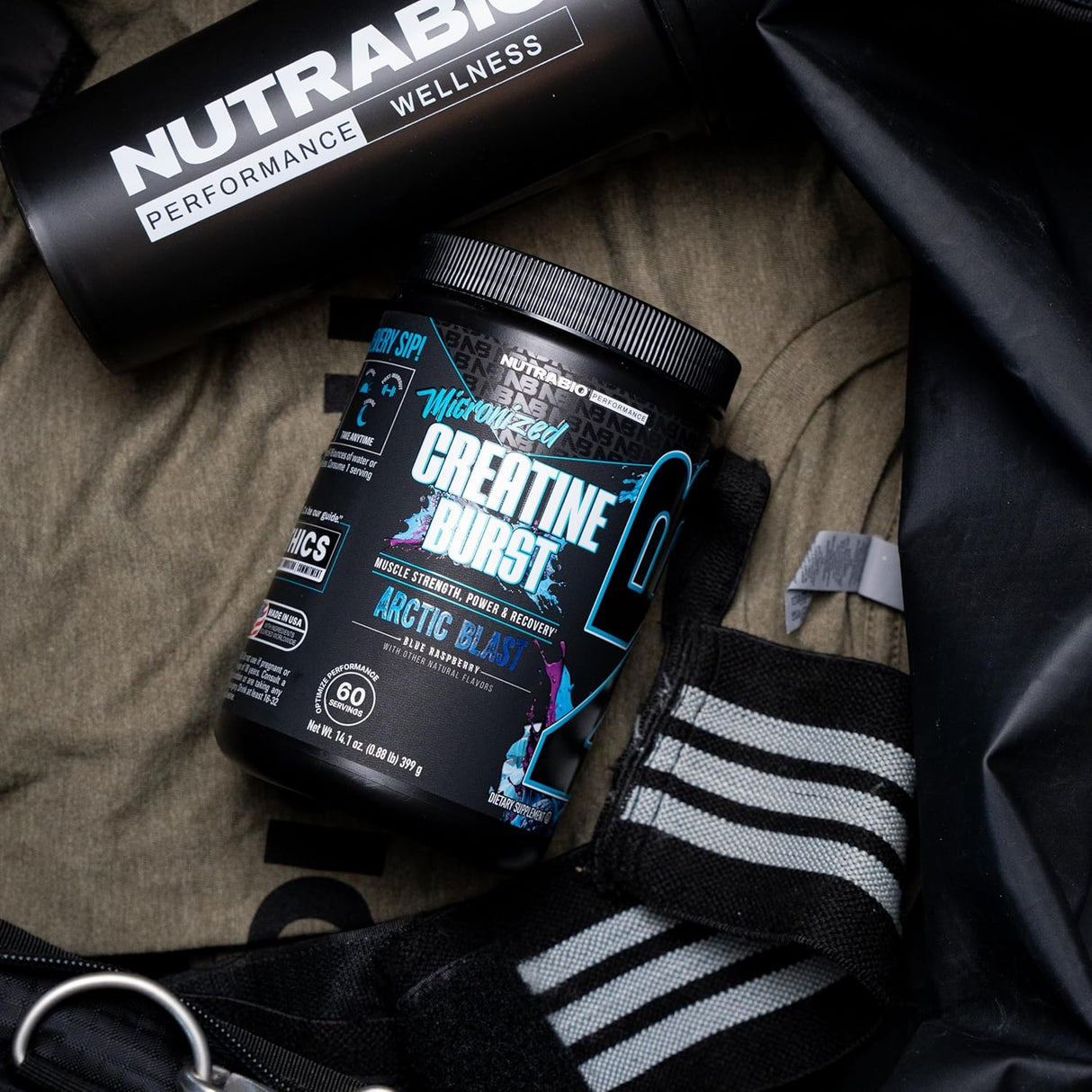 Creatina Monohidratada NutraBio, 300 g, Energía y Recuperación