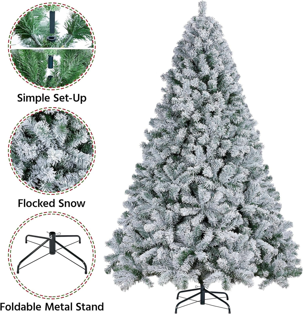 Árbol de Navidad Artificial Yaheetech 7.5ft con 1284 Ramas