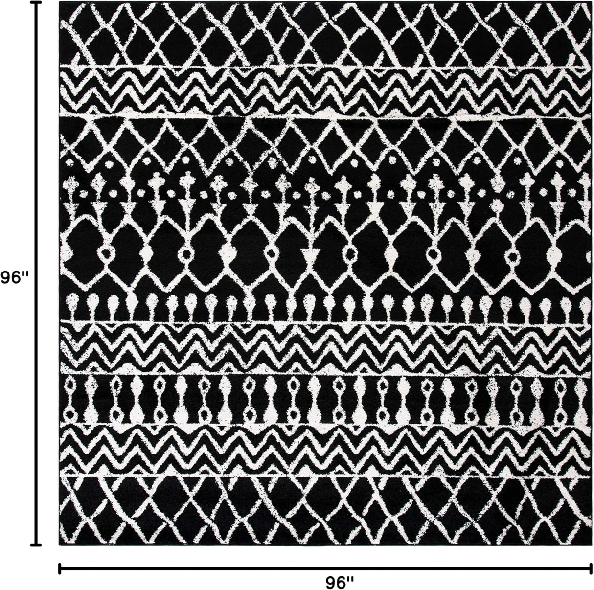 Alfombra Cuadrada Tulum, Diseño Boho Marroquí, Modelo TUL270Z