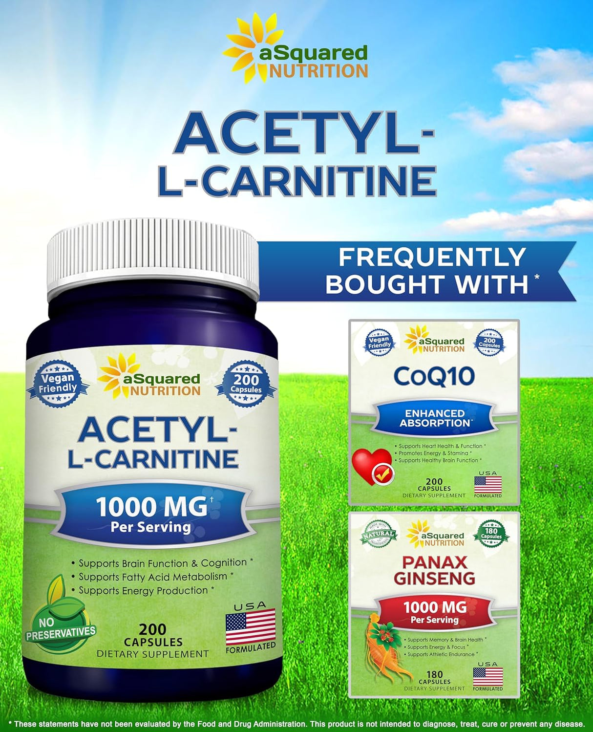 Suplemento Nutrition Acetyl L-Carnitine 1000mg 200 cápsulas