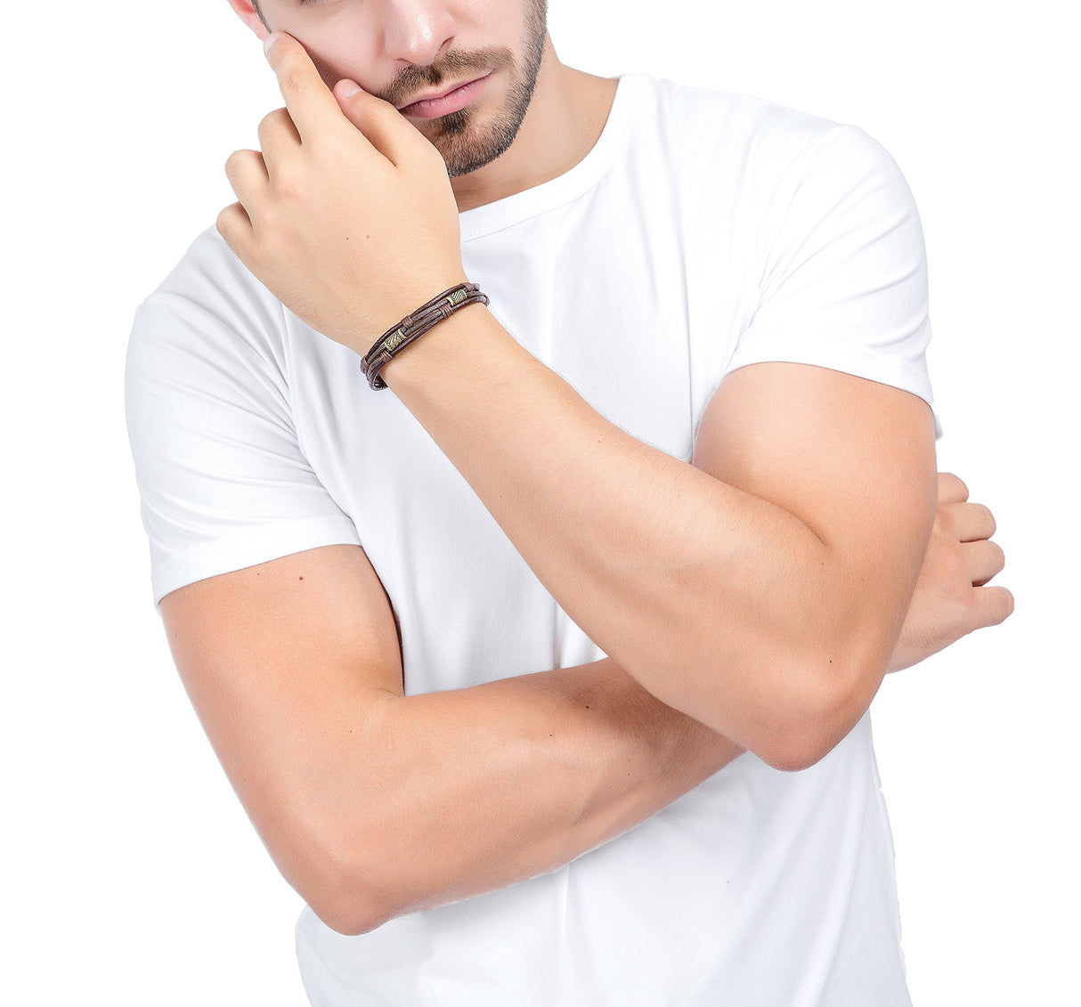 Brazalete de cuerda marrón