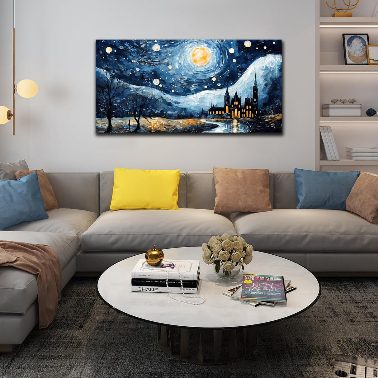 Lienzo grande de Van Gogh, Noche Estrellada, arte moderno para pared