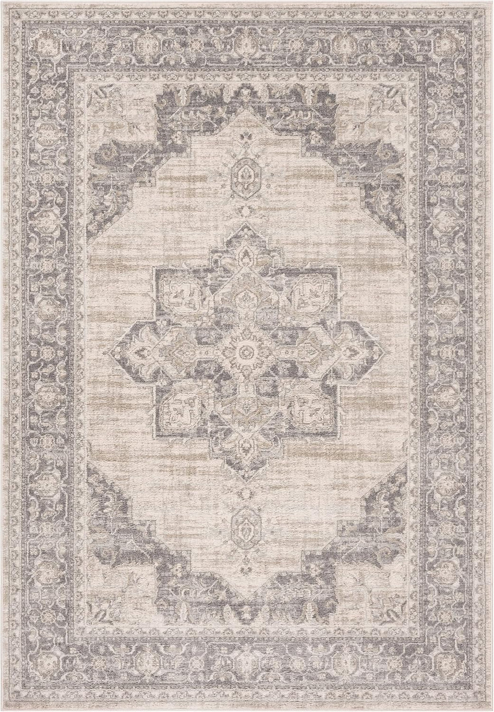 Alfombra de área, diseño medallón, fácil cuidado, BNT865B