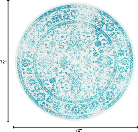 Alfombra Oriental Redonda Distressed para Sala y Comedor ADR109D