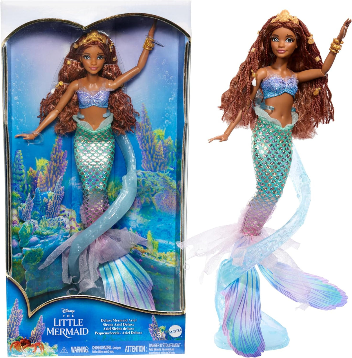 Muñeca Deluxe Ariel, Mattel, cola iridiscente, inspirada en película