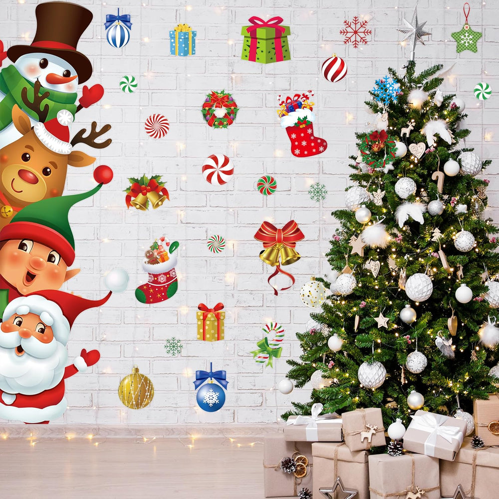 Pegatinas de Navidad para Puerta, Decoración Festiva Grande 44.88x11.81