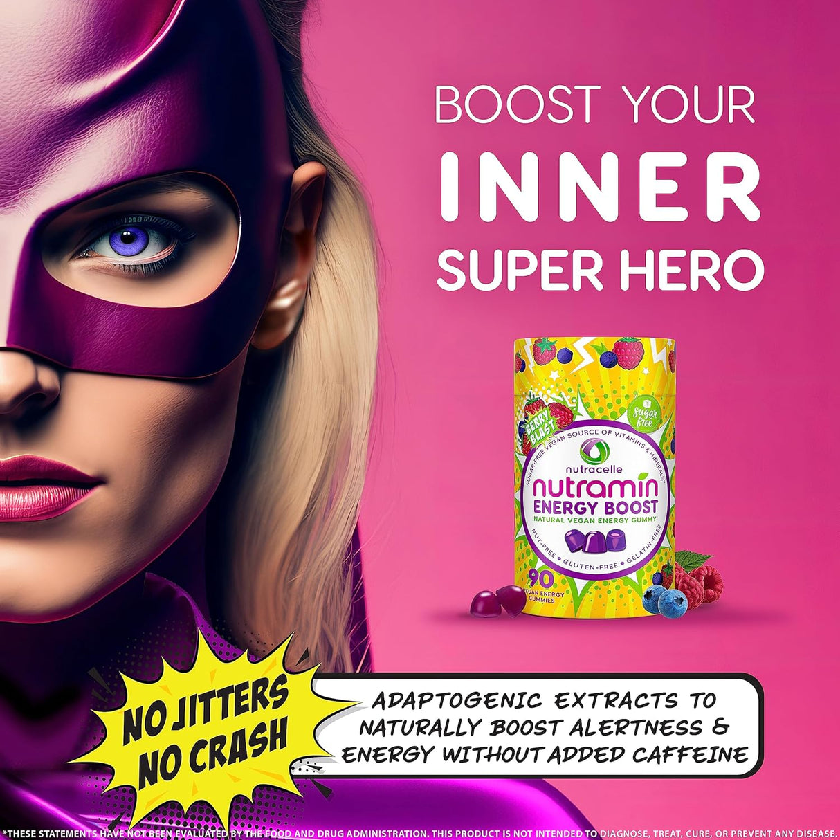 Suplementos de vitaminas Energy Boost sin café sin cafeína