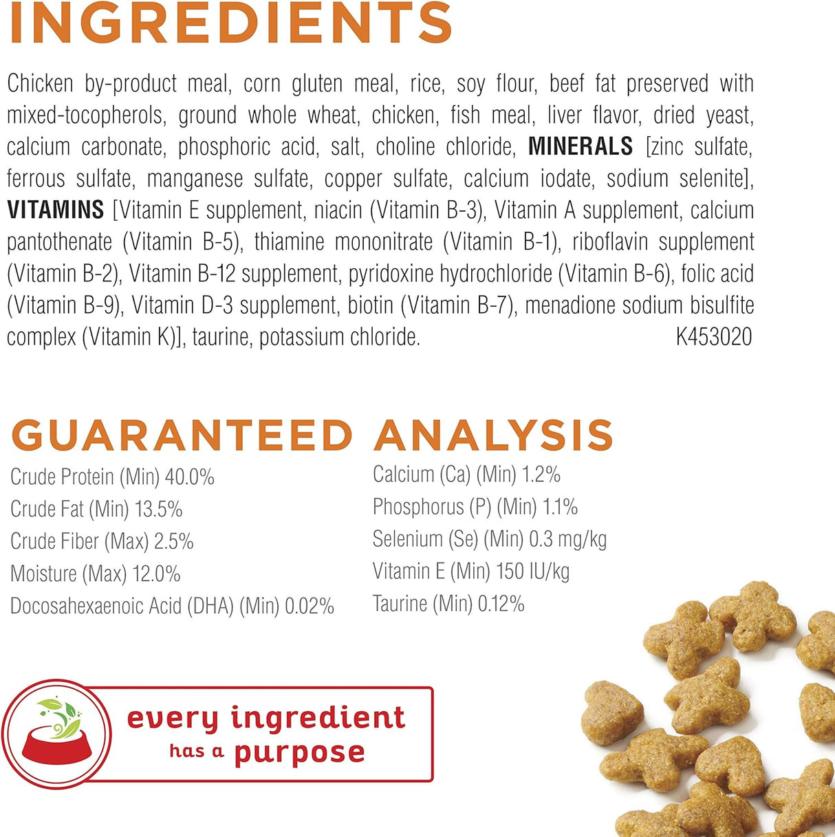 Alimento seco para gatitos nutre los músculos 4 bolsas