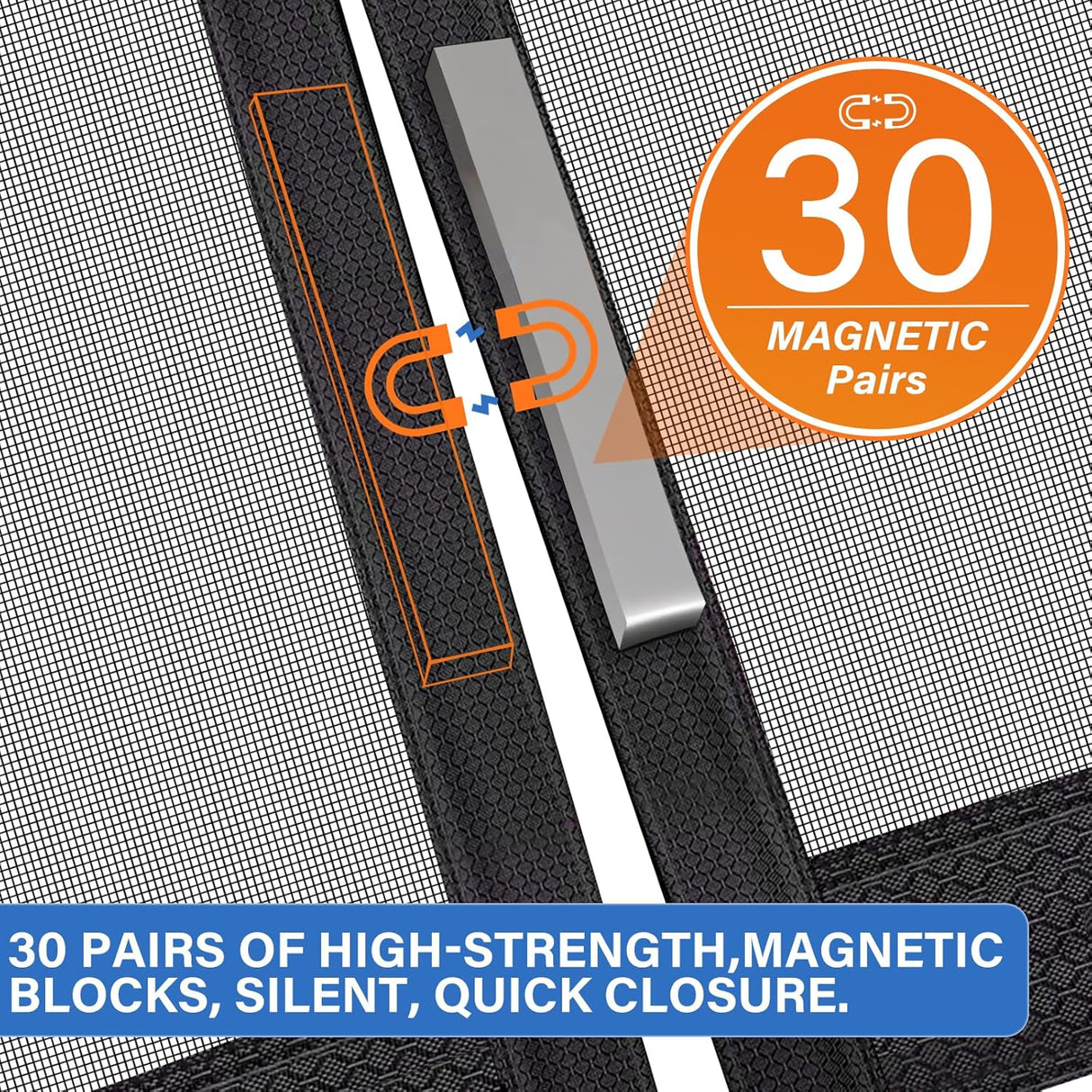 Puerta Mosquitera Magnética Apertura Lateral PET Mejor que Fibra