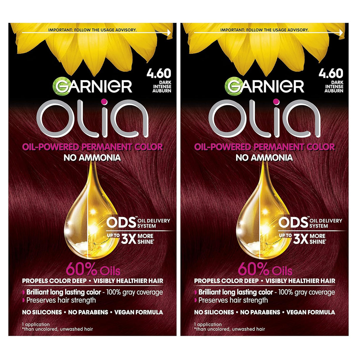 Garnier Olia Tinte castaño oscuro intenso, 2 unidades.