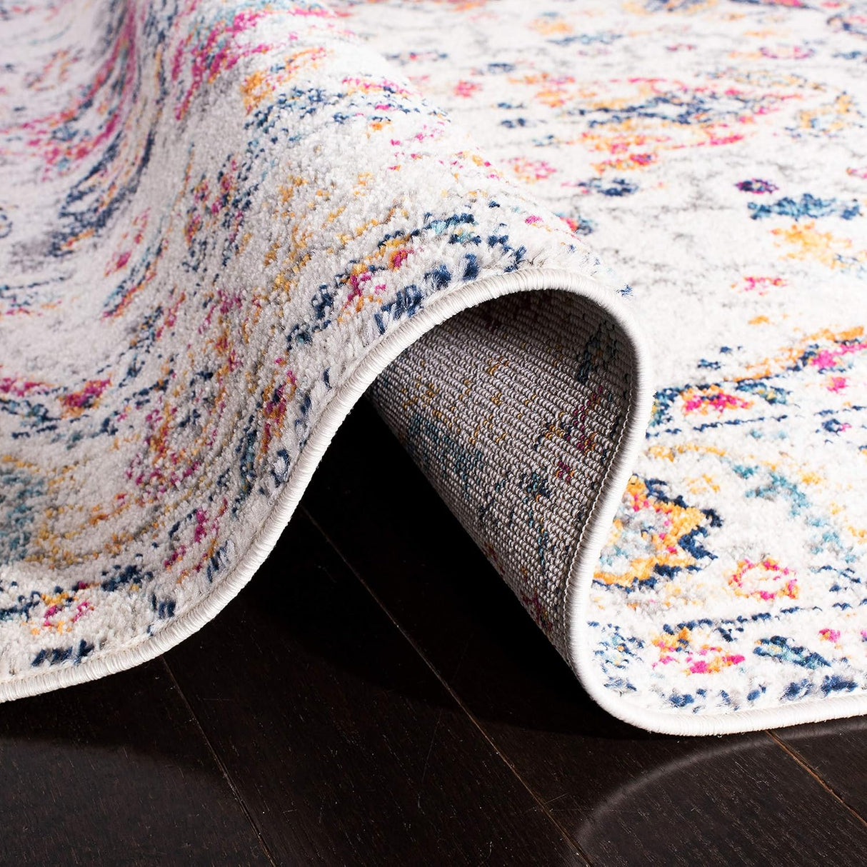 Alfombra Runner Medallón Copo de Nieve, Diseño Distressed, MAD603R