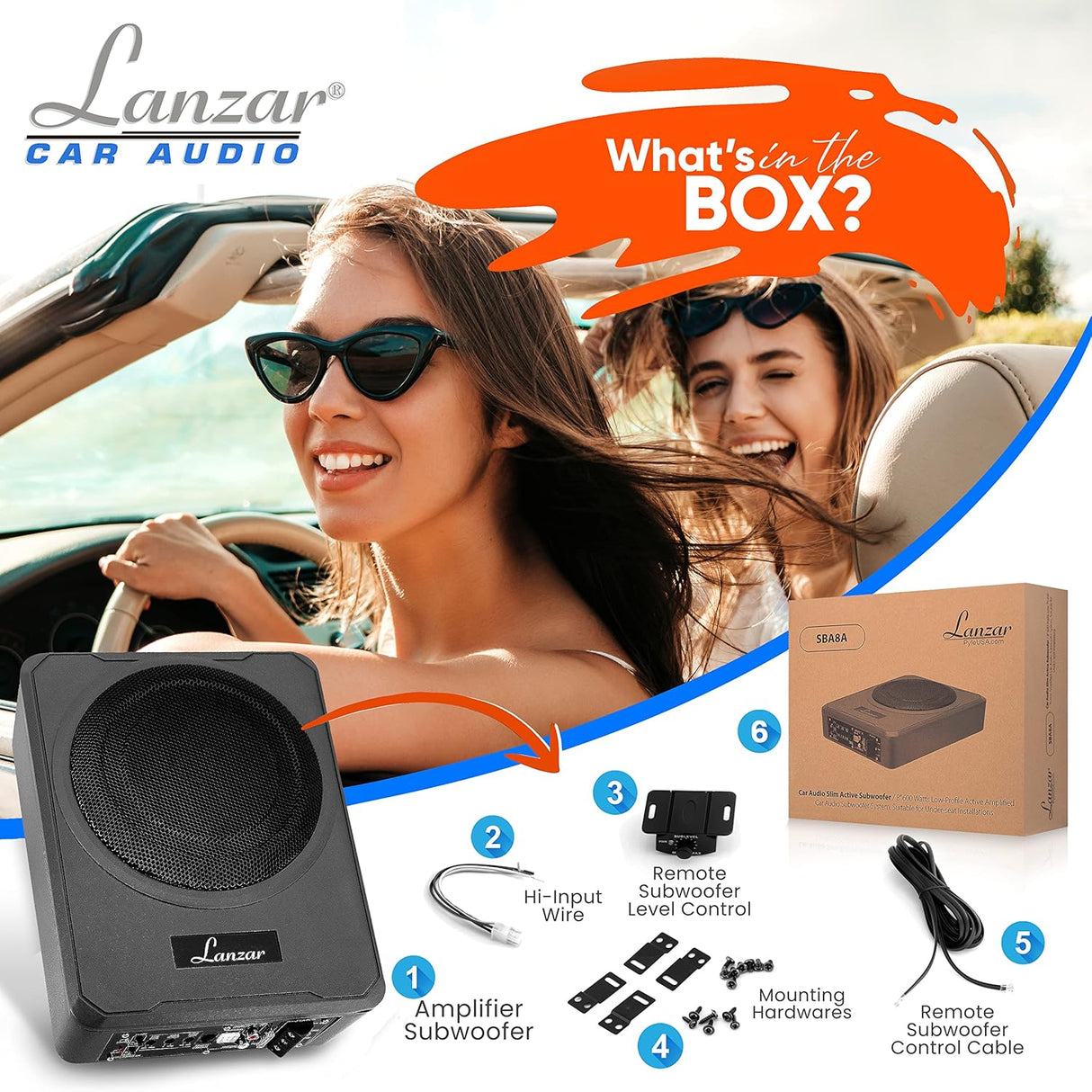Parlantes Subwoofer de audio LANZAR SBA8A