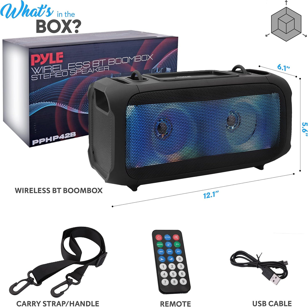Parlante Portátil inalámbrico Bluetooth PYLE-PRO PPHP42B