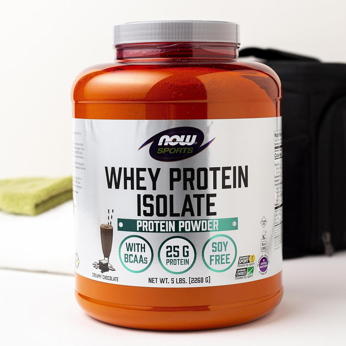 Suplemento de Proteína de Suero, NOW Foods, 25g BCAAs, Cacao, 5 lb