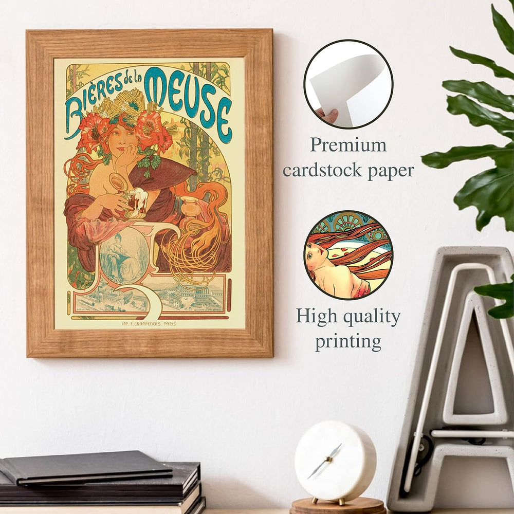 Póster vintage de Alfons Mucha estilo Art Nouveau y Art Deco