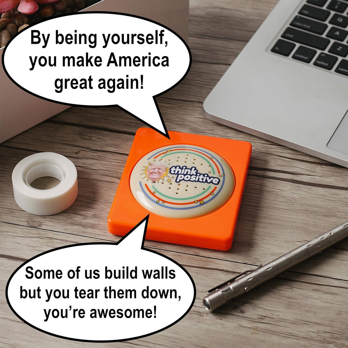 Juguete de broma con 15 diferentes elogios voz Donald Trump