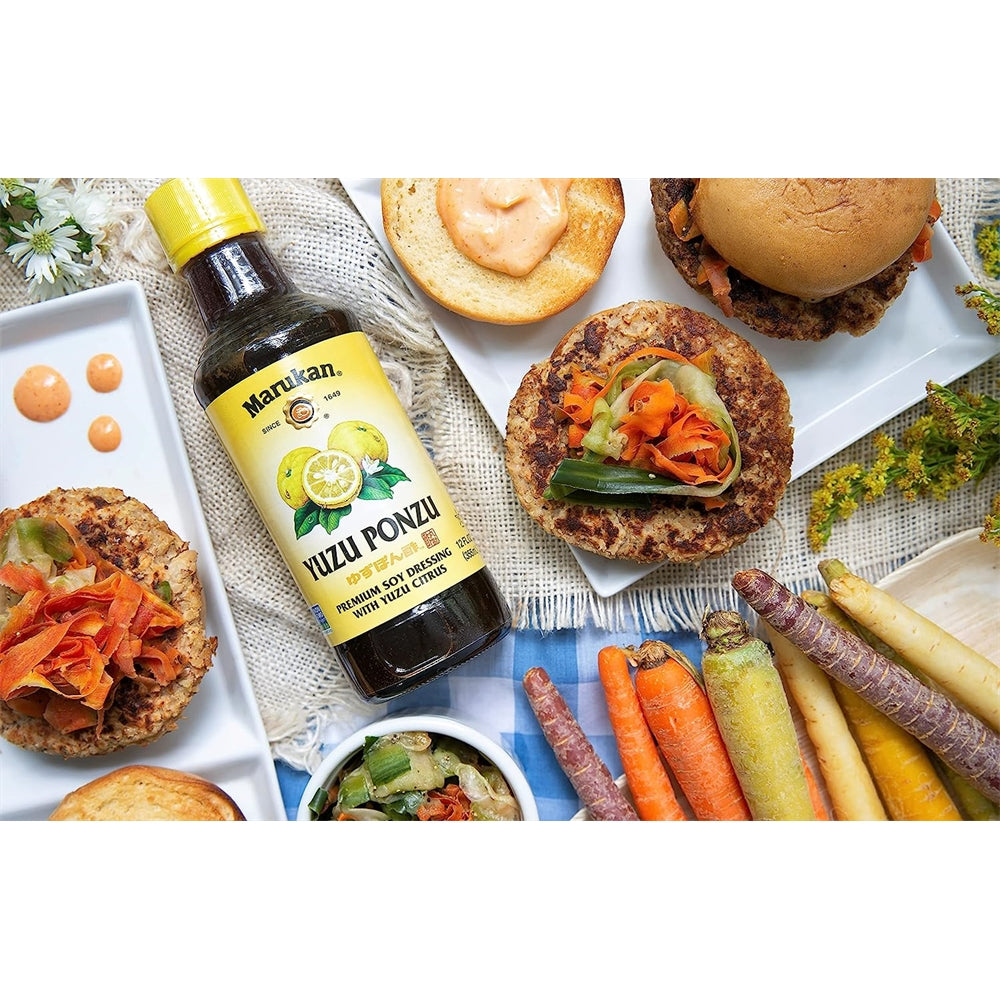 Ponzu Yuzu Aderezo de soja cítrica etiqueta amarilla