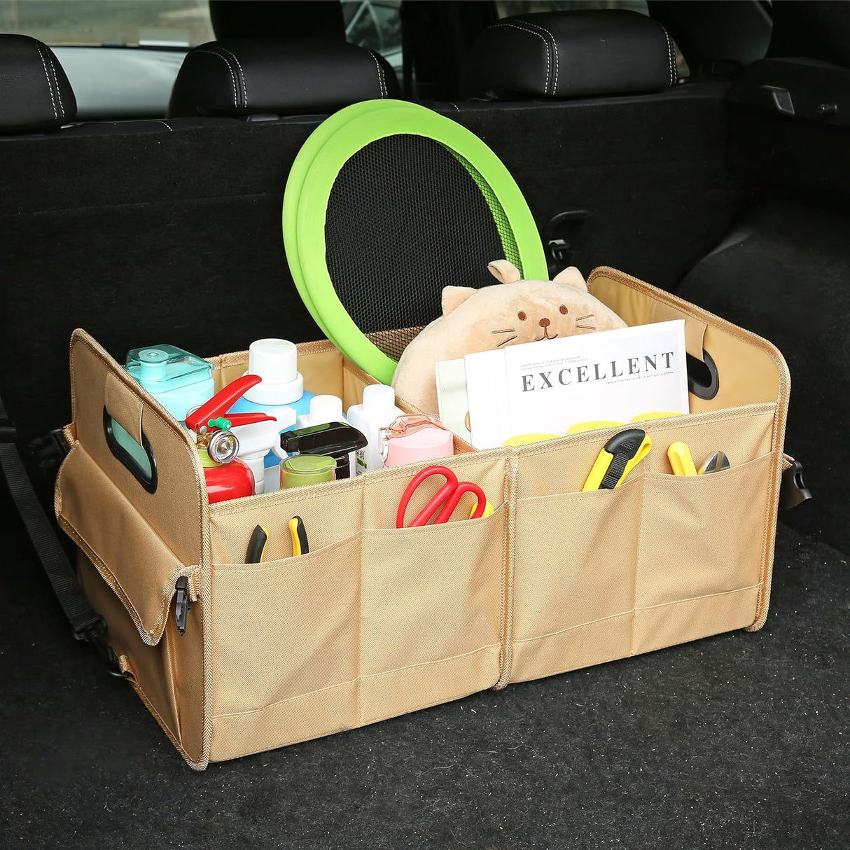 Organizador de Maletero de Coche - Multi compartimentos, Ajustable