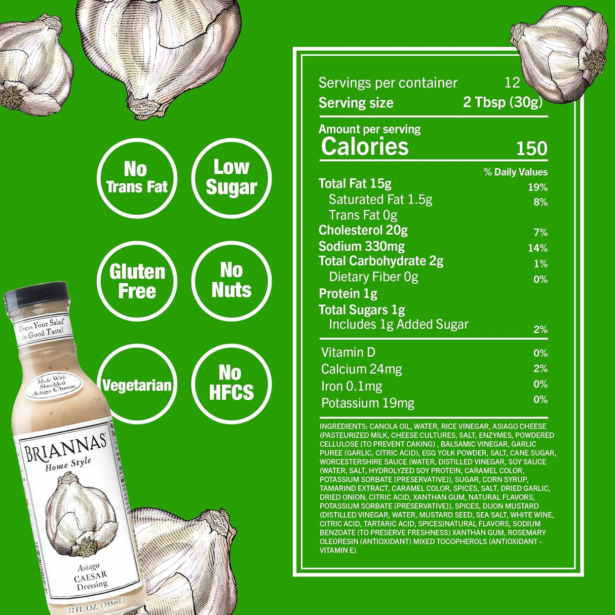 Combo de Aderezos BRIANNAS Asiago Caesar y Poppy Seed 12 oz