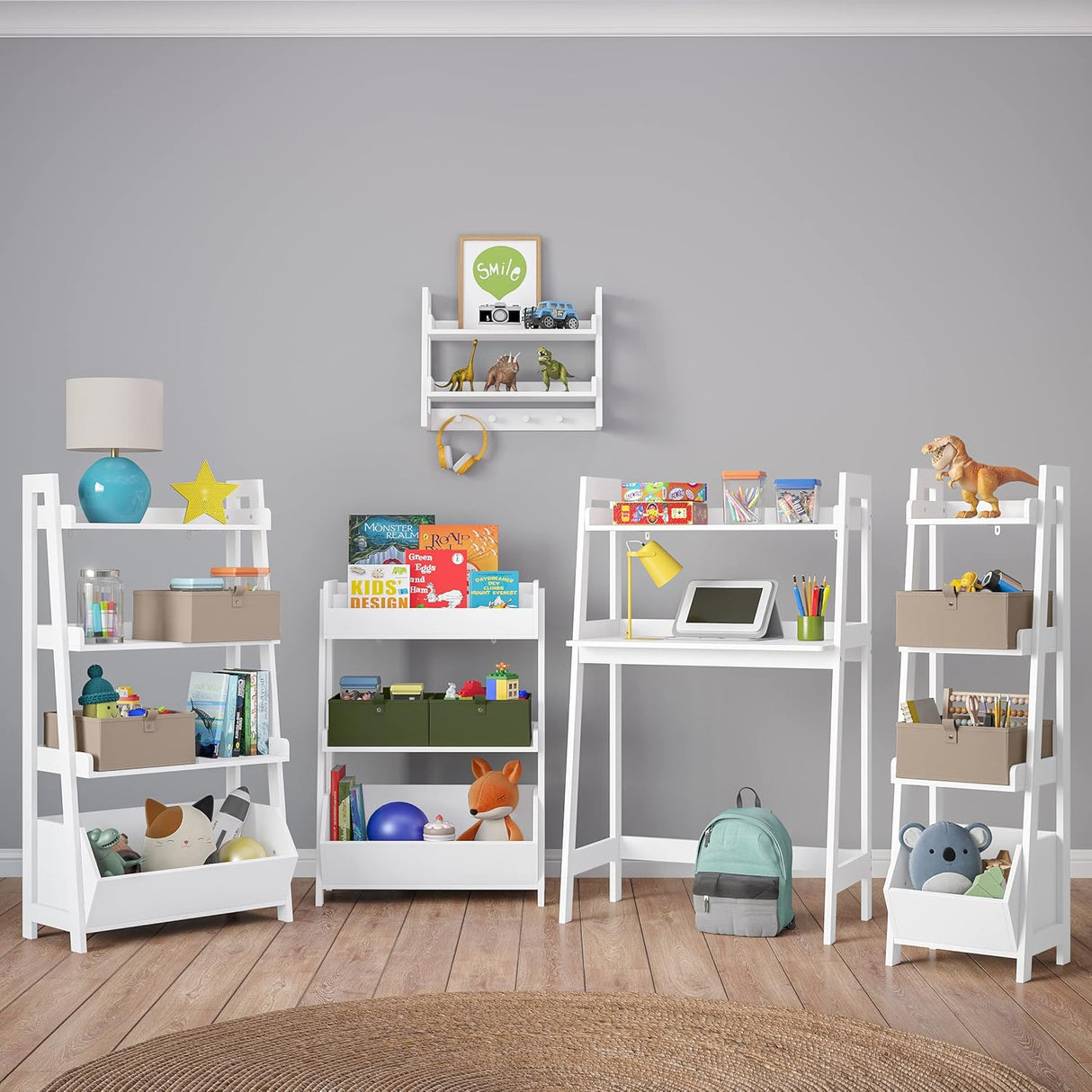 Escritorio Infantil con Estantería de Escalera, RiverRidge Kids