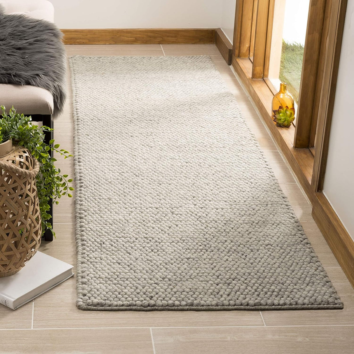 Alfombra Runner Natura - Hecha a Mano, Ideal para Áreas de Tráfico (NAT620C)