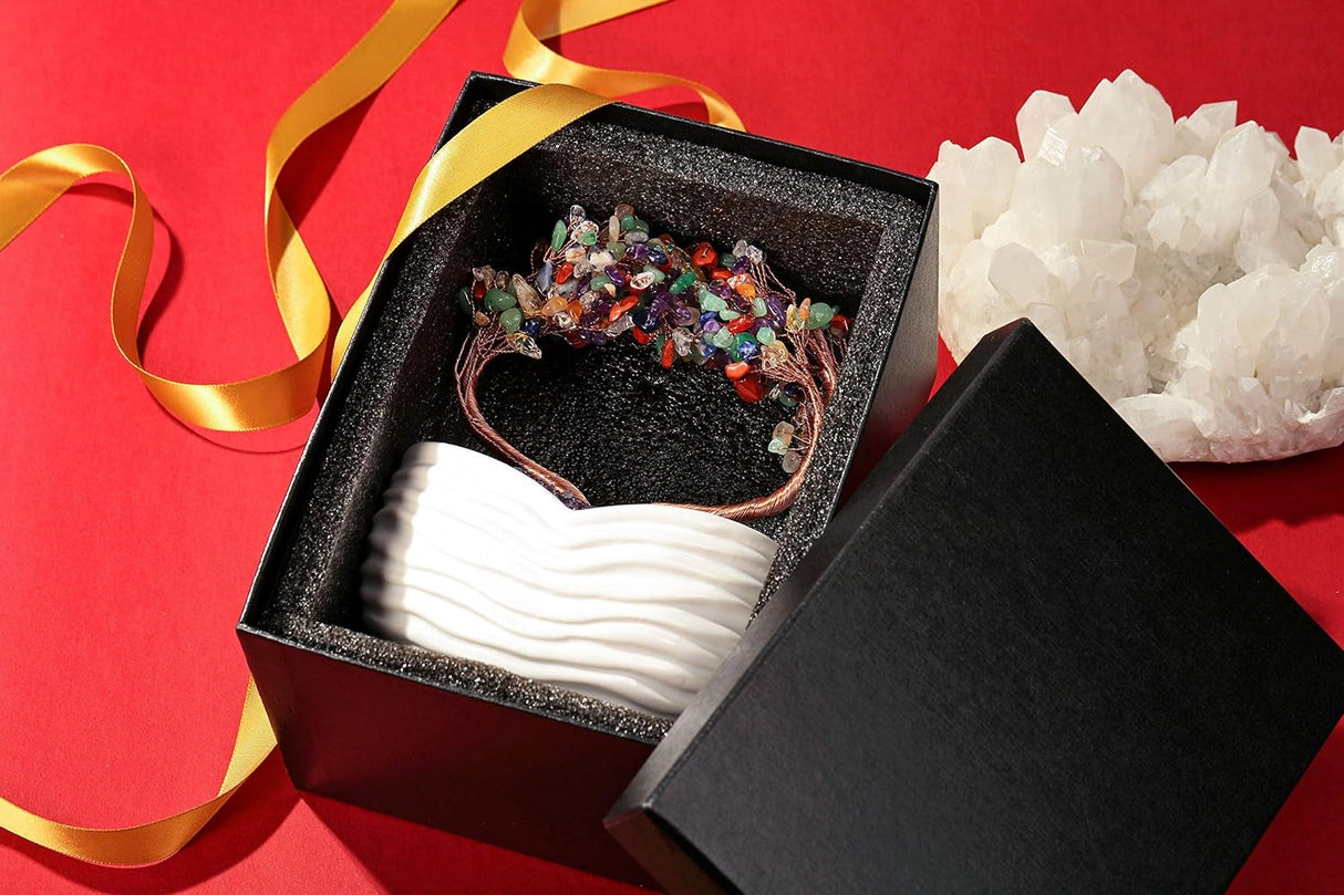 Árbol de dinero de corazón de cristal curativo de 7 chakras