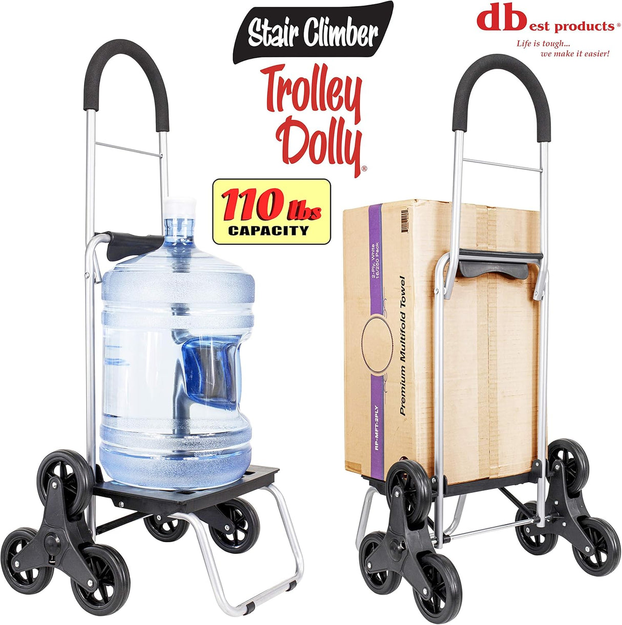 Carretilla Escalera Dolly Trolley, Plegable, 3 Ruedas, Modelo 2023