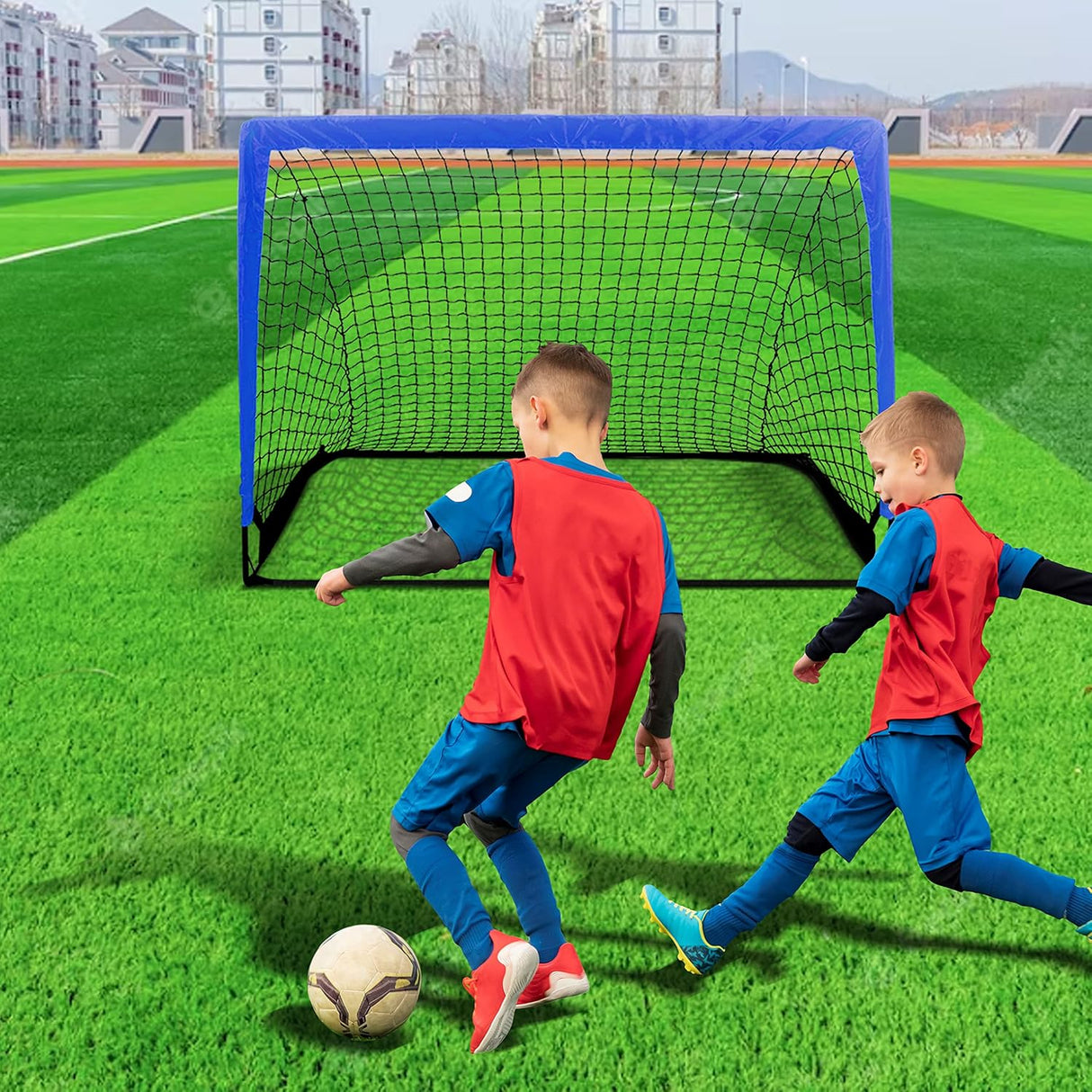 Mini porteria de futbol plegable para entrenar niños