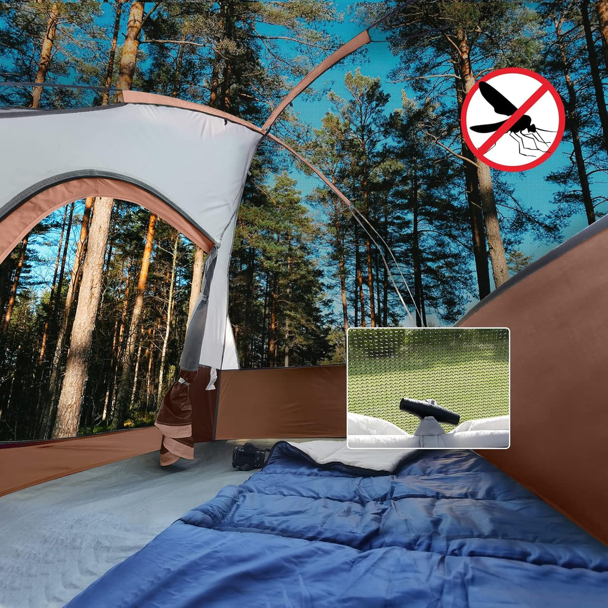 Tienda de campaña 2 personas, impermeable, fácil montaje, modelo X.