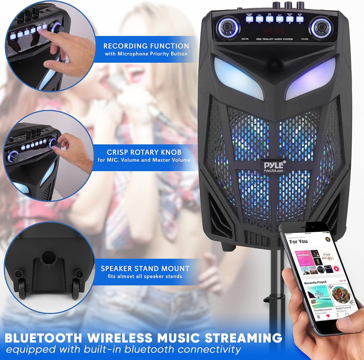 Parlantes  portátil Bluetooth de 800 W PYLE-PRO PPHP121WMB