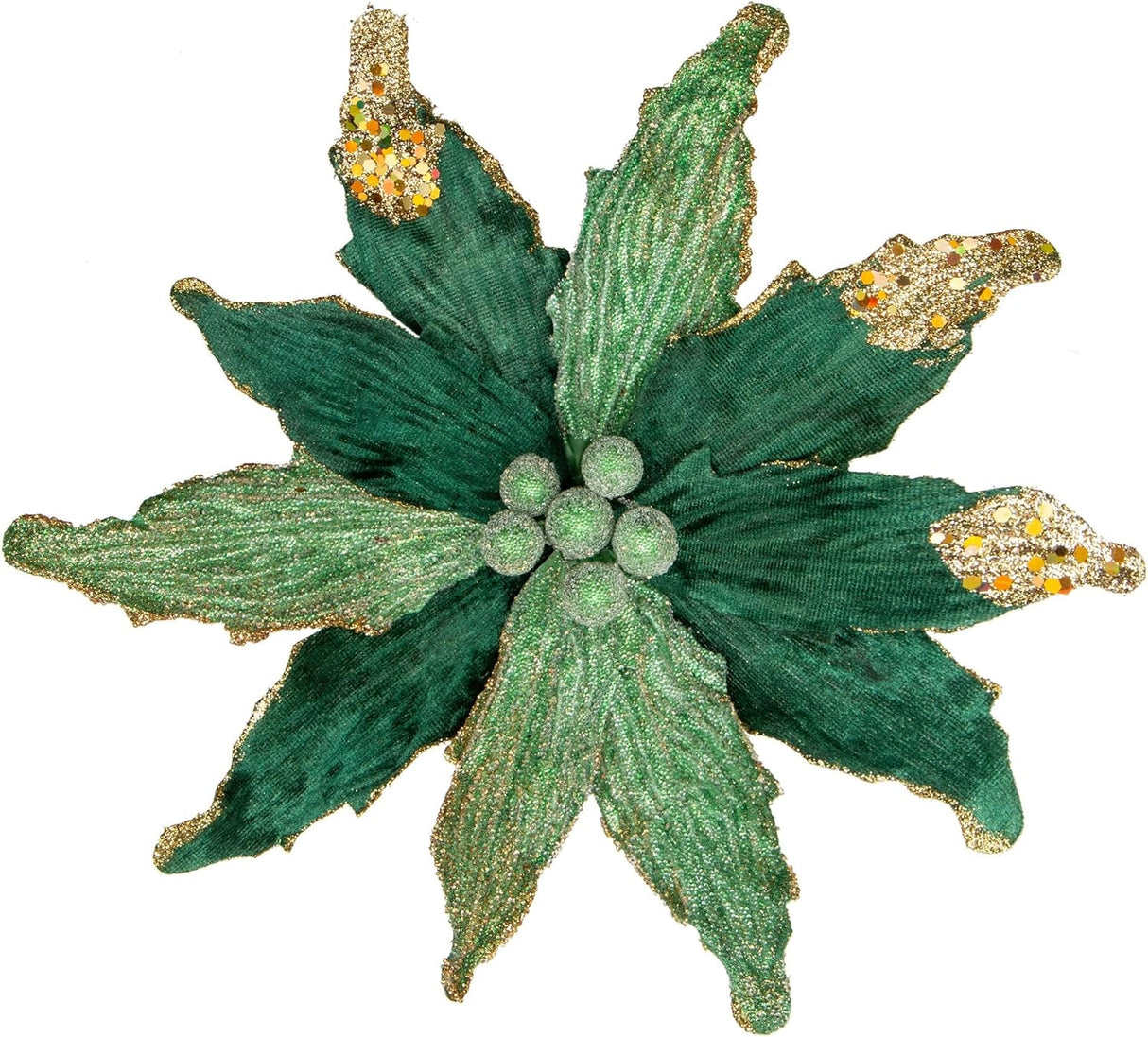 Flores Poinsettia Artificial Briful 12'' Set de 4 para Decorar