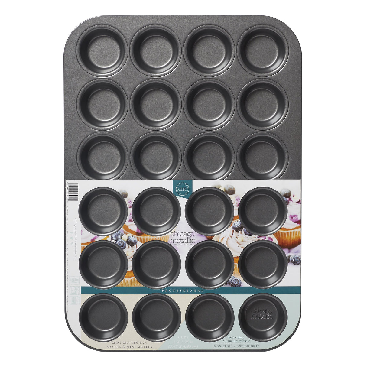 Mini molde para muffins antiadherentes de 24 tazas