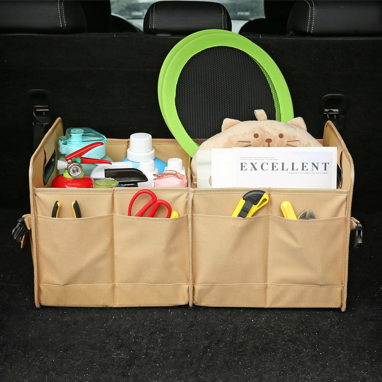 Organizador de Maletero de Coche - Multi compartimentos, Ajustable