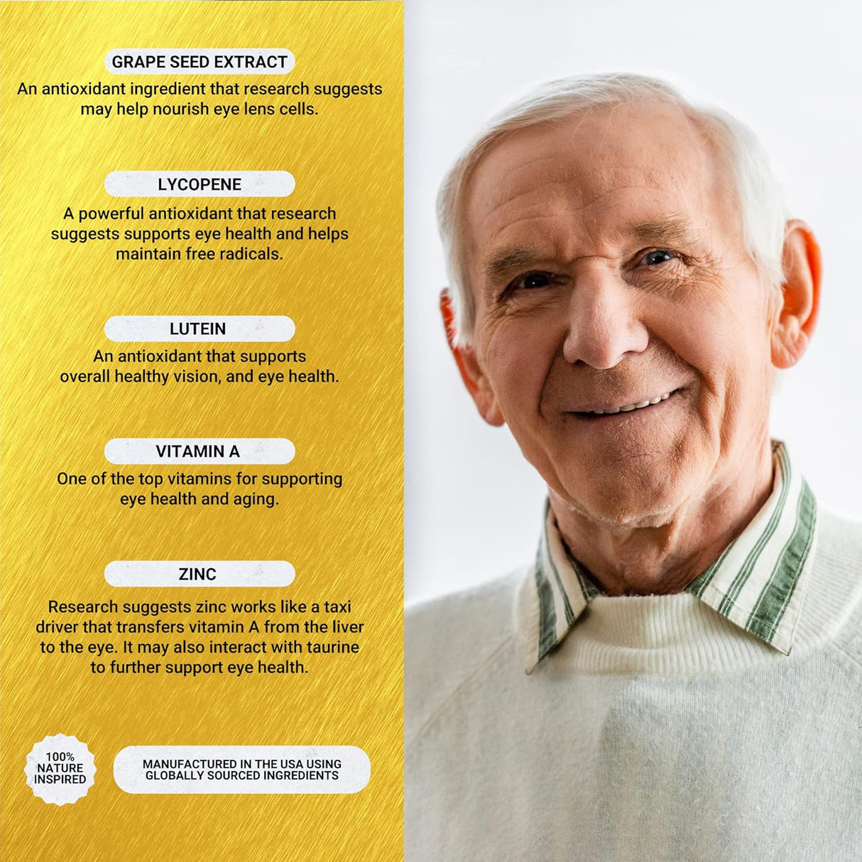 Suplemento de apoyo para la visión Golden After 50 VpMax-9