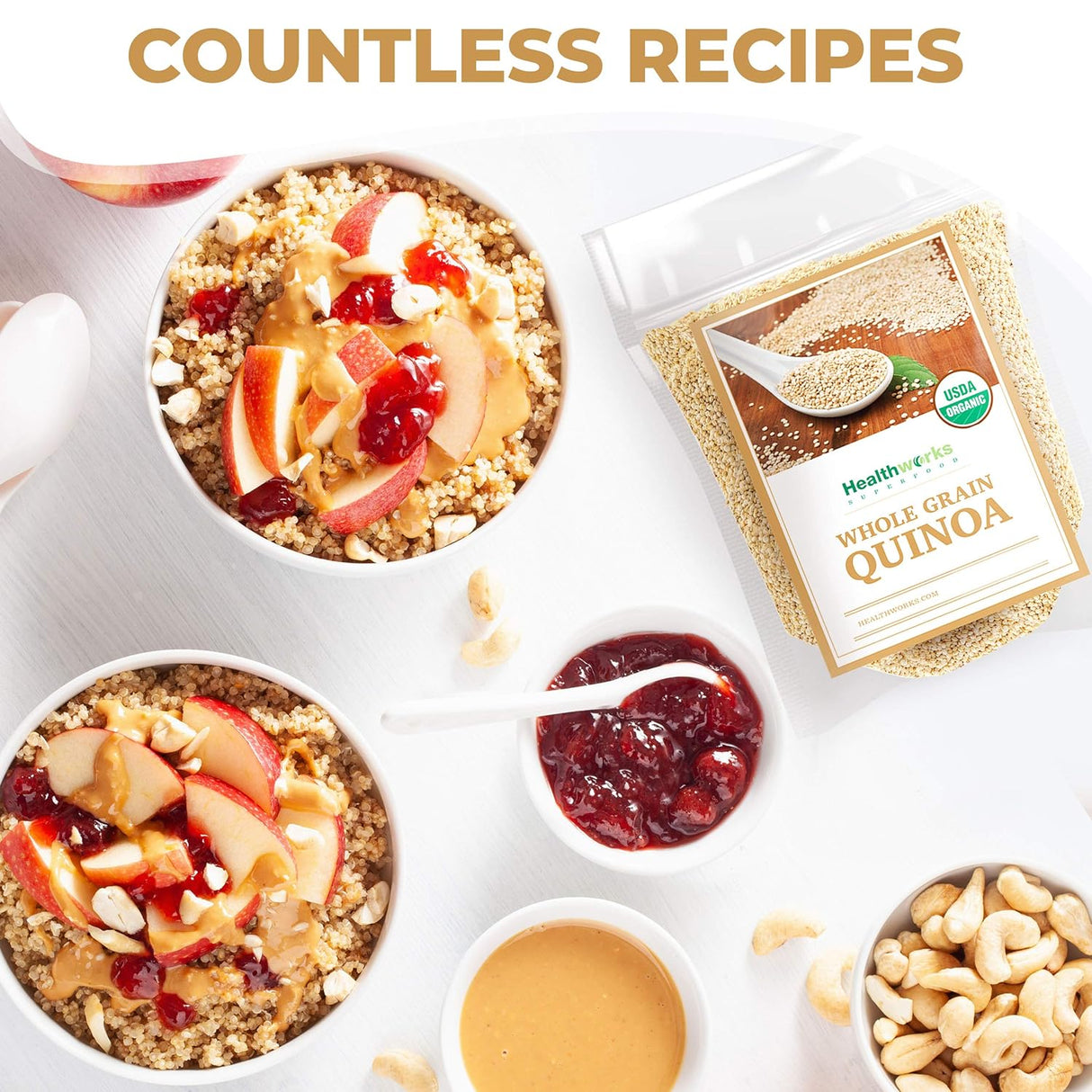 Quinoa Blanca Orgánica Entera | Proteína, Fibra, Hierro | Perú