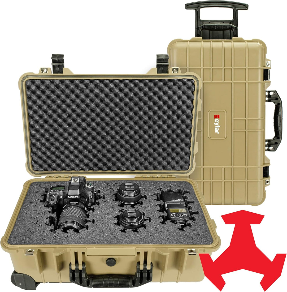 Maleta rígida de 22 Eylar con espuma Ragar, impermeable, modelo XP