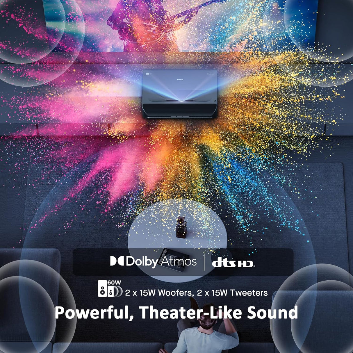 Proyector 4K Ultra Corto NexiGo, 2400 Lúmenes, Aurora Pro