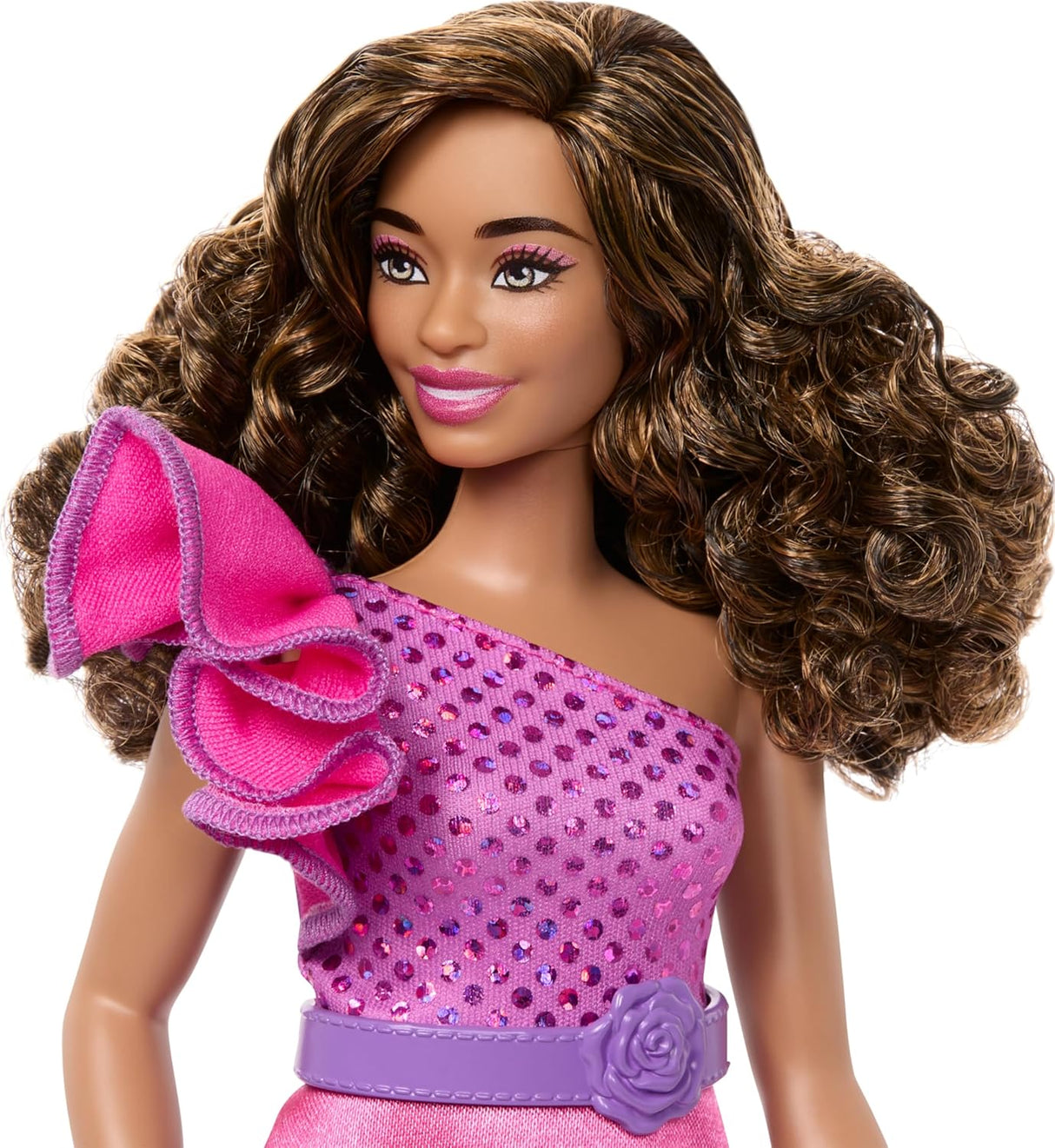 Muñeca Barbie Fashionistas #225, Curvy, Vestido Brillante, 65 Aniversario