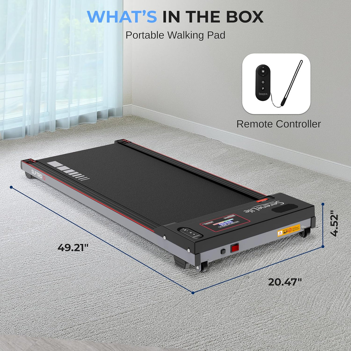 SereneLife Caminadora portátil eléctrica de baja velocidad