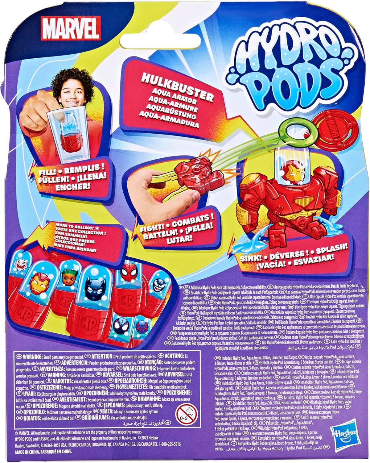 Hidro Pods Hulkbuster Aqua Armor, Juguete Sorpresa para Niños