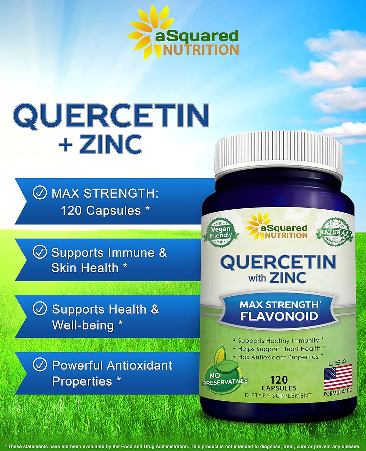 Suplemento Nutrition Quercetina 1000 mg de zinc – 120 cáp