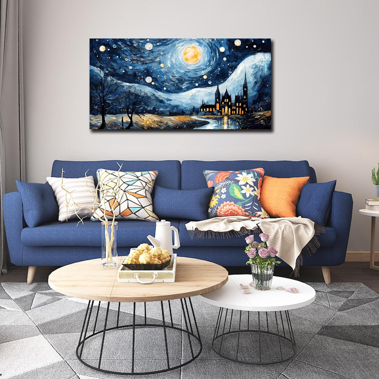 Lienzo grande de Van Gogh, Noche Estrellada, arte moderno para pared